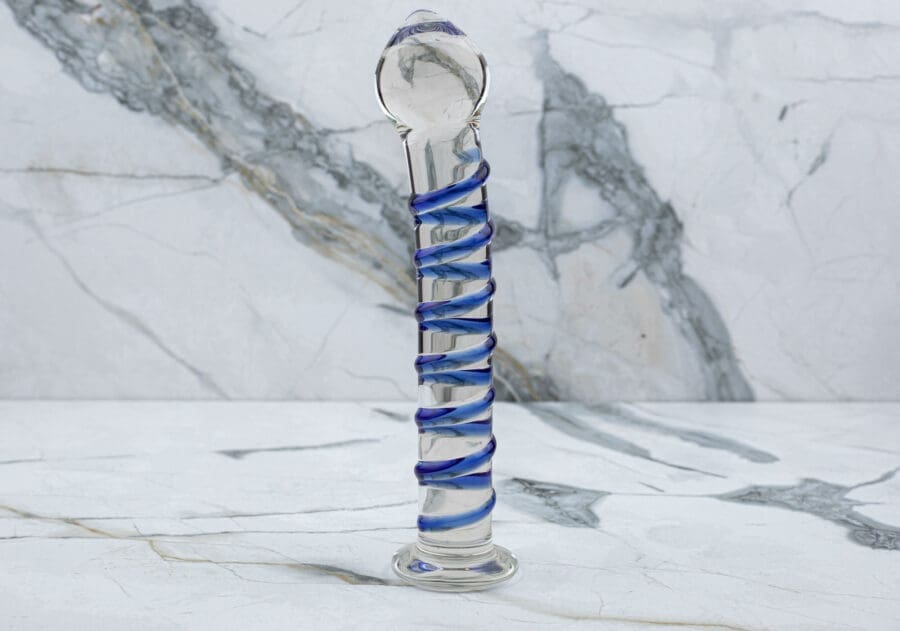 Glas Red Head Double Glazen Dildo 80