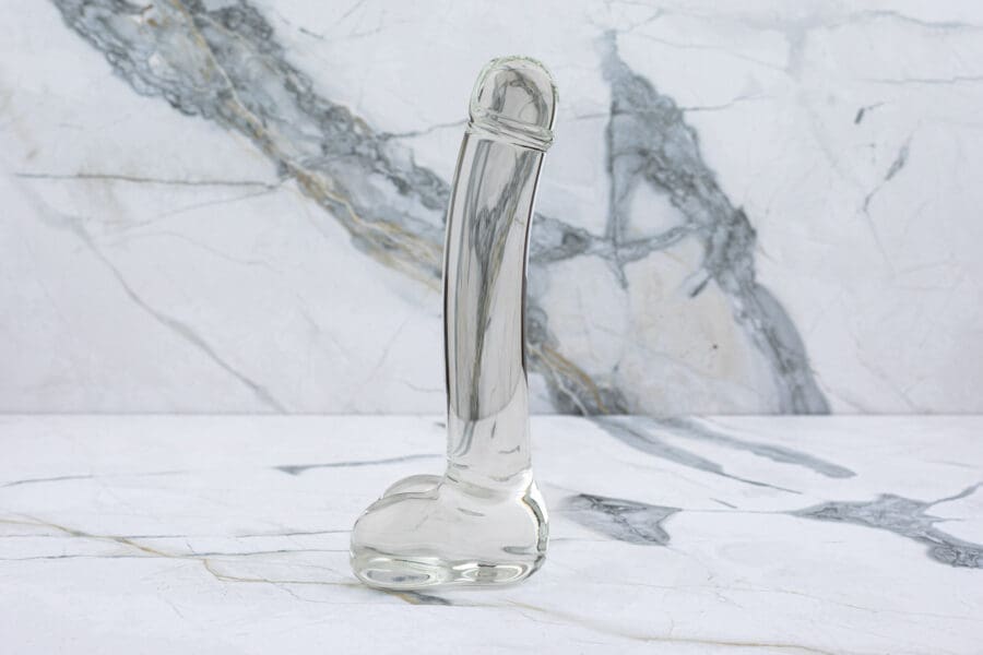 Gläs - Realistic Curved Glazen Dildo