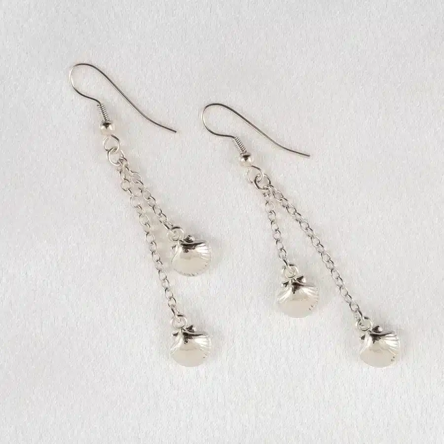 Sylvie Monthule Oorbellen Duo Shells Zilver 2
