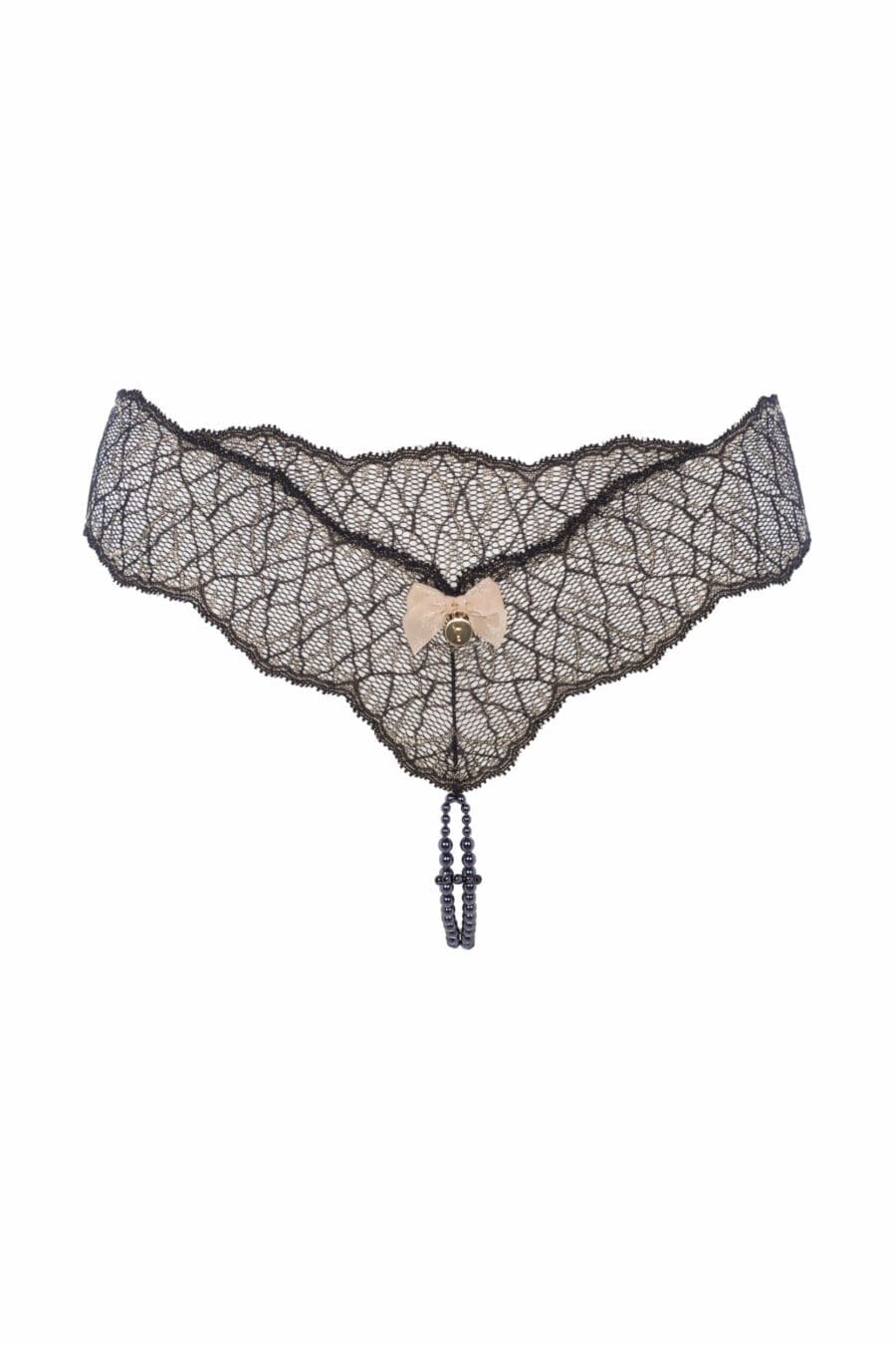 Bracli - Sydney Dubbele Parelstring Zwart - Luxe Lingerie - Afbeelding 2