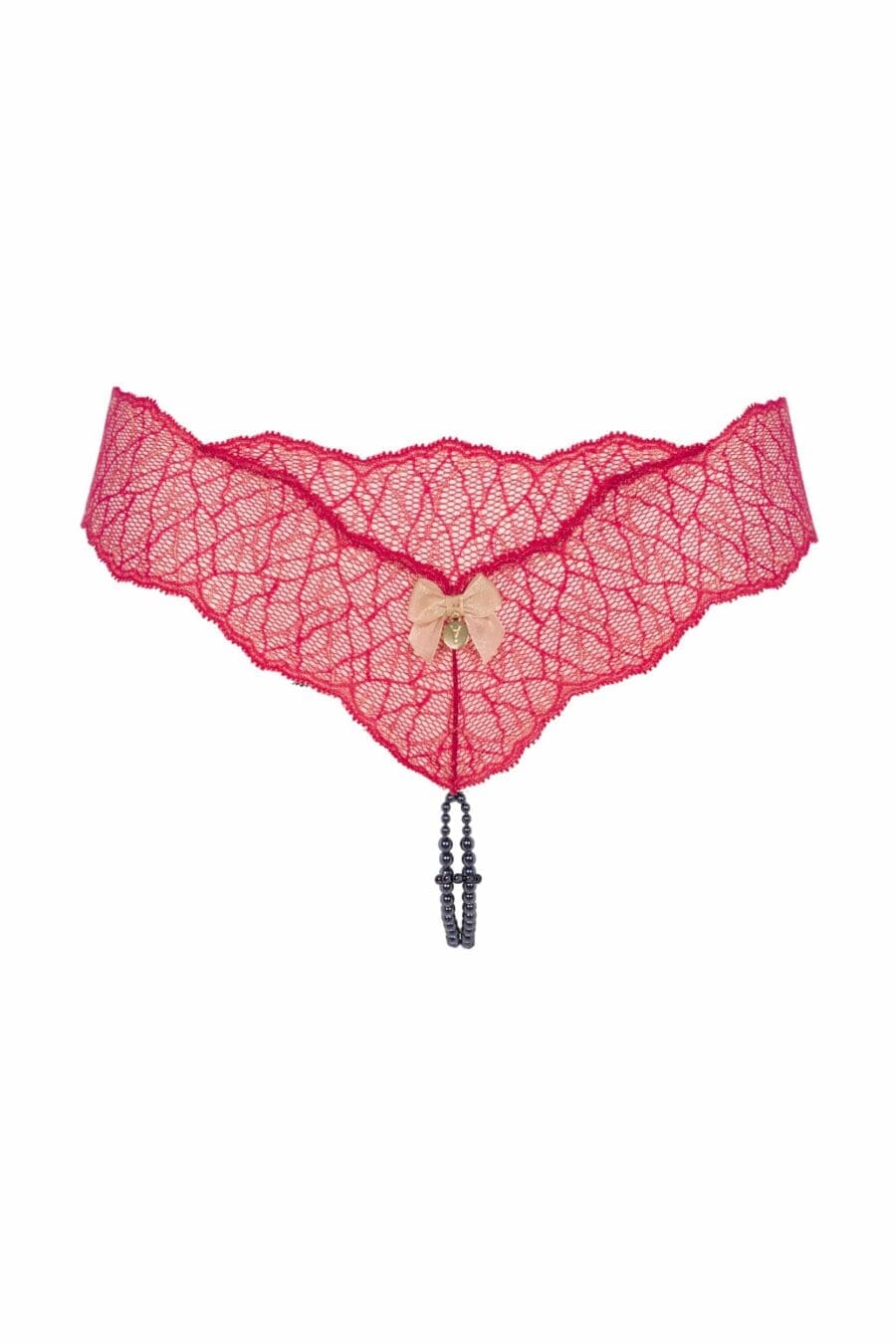 Bracli - Sydney Donkere Dubbele Parelstring Rood - Luxe Lingerie - Afbeelding 2