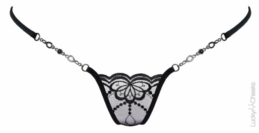 Lucky Cheeks - Microstring Butterfly in Black | Zwart - Afbeelding 5