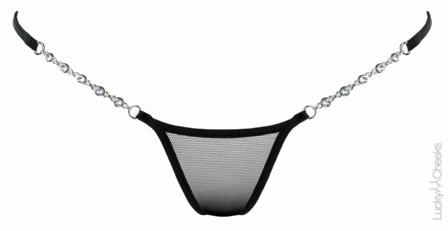 Lucky Cheeks Transparant Black G String