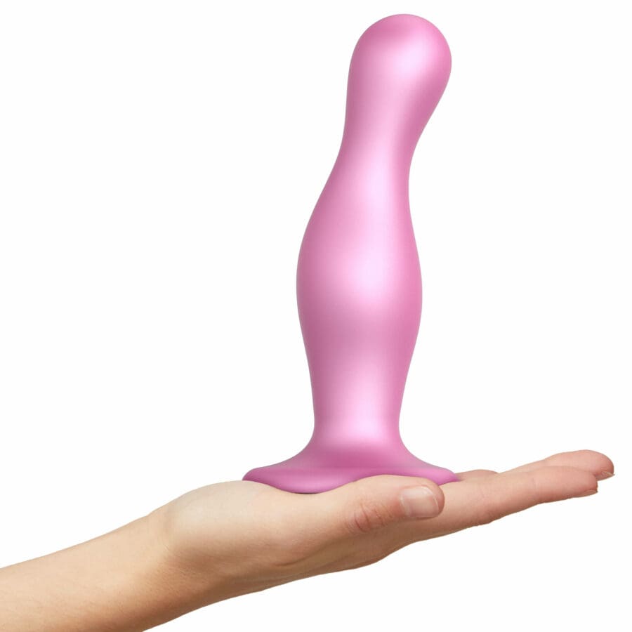 Strap On Me Dildo Plug Curvy Metallic Roze