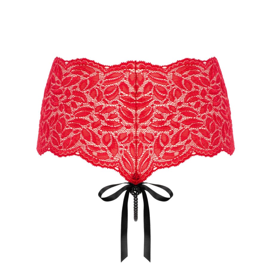 Bracli - Flame Paris Panty Rood - Luxe Parelstring Lingerie - Afbeelding 4