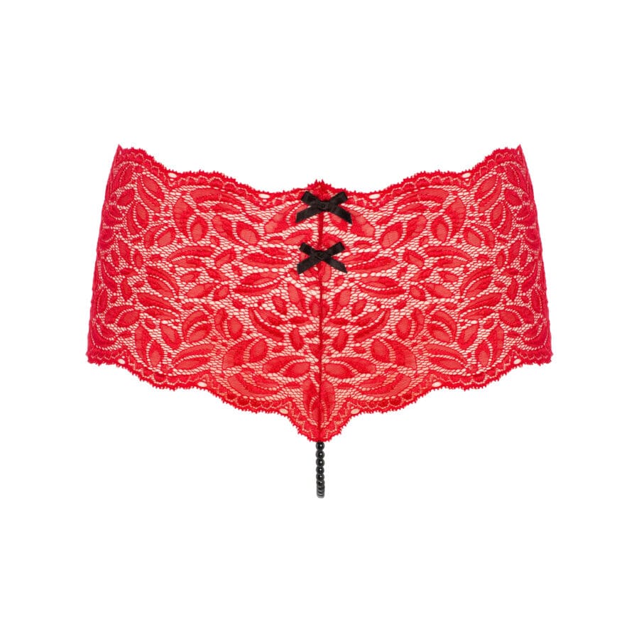 Bracli - Flame Paris Panty Rood - Luxe Parelstring Lingerie - Afbeelding 3