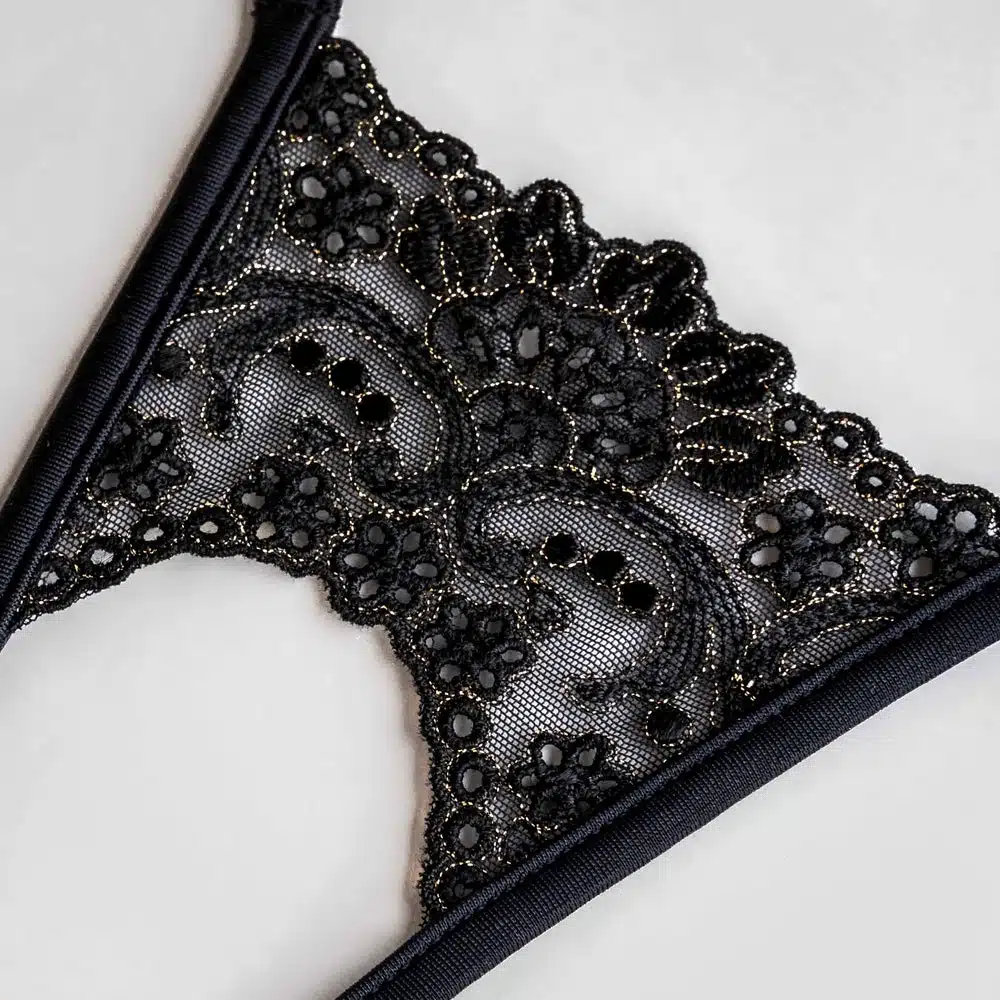 Lucky Cheeks | Black Sensation - Mini Open G-string - Afbeelding 3