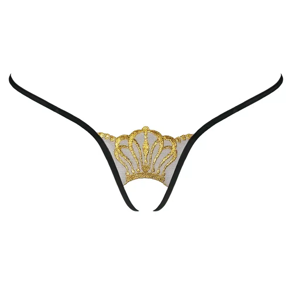 Lucky Cheeks | Queen of Love Black - Mini Open G-string - Afbeelding 4