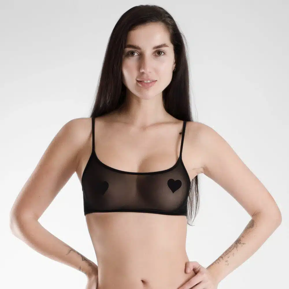 Lucky Cheeks | Transparant Zwart - Mesh Bralette