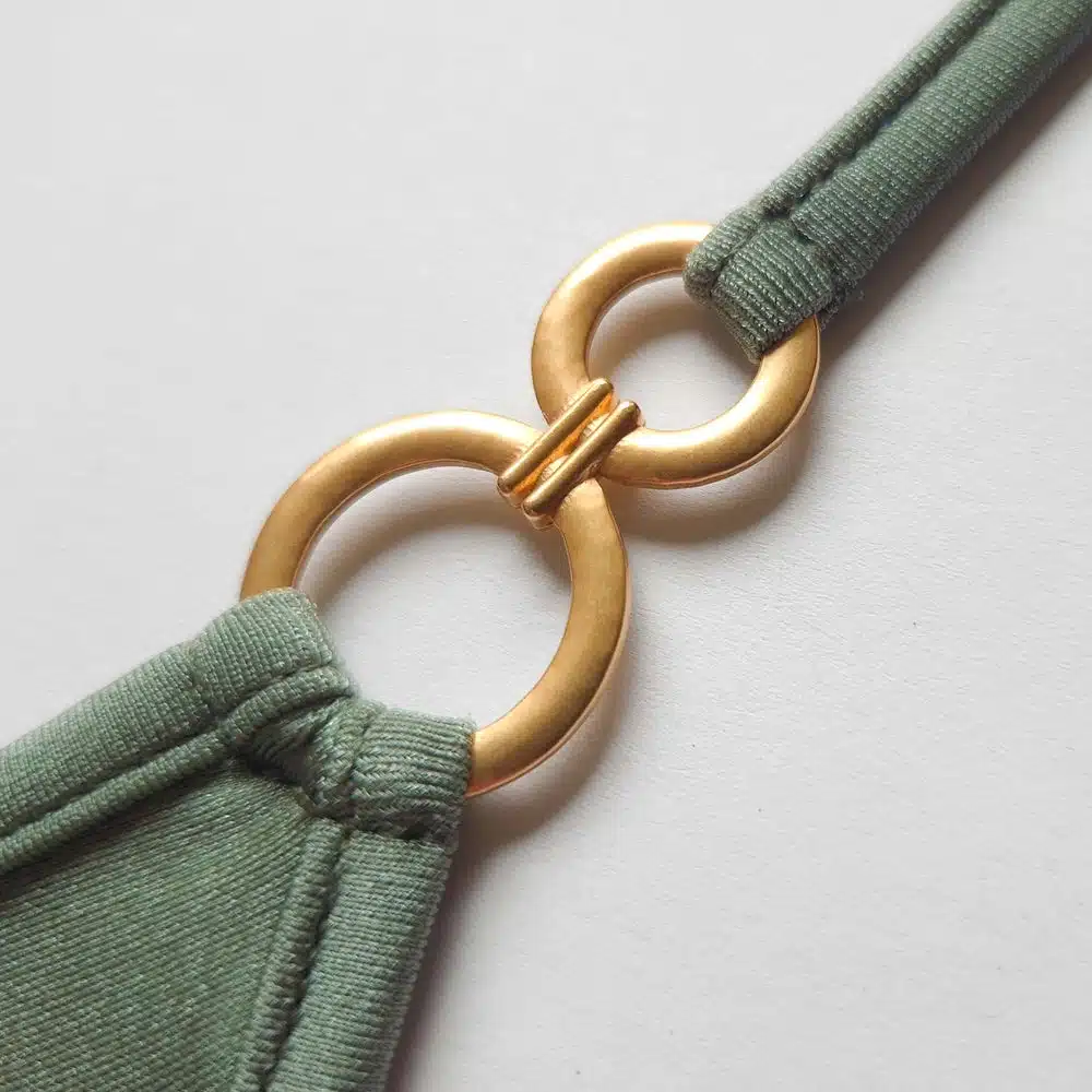 Lucky Cheeks | Olive Green Glamour - Micro Bikini Triangle Top - Groen - Afbeelding 3