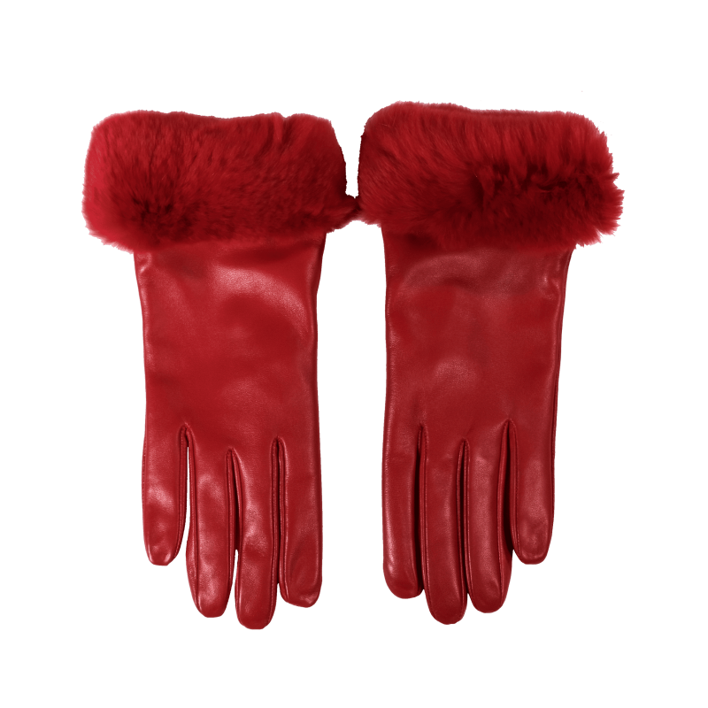 Elif Domanic Etty Handschoenen Met Lamswol Rood 2
